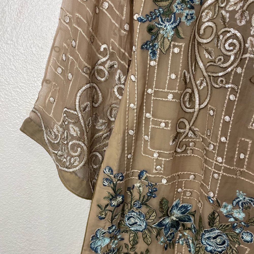Women’s Pakistani Wedding Wear Sequin Embroidered Dress Floral Oriental - Picture 7 of 10